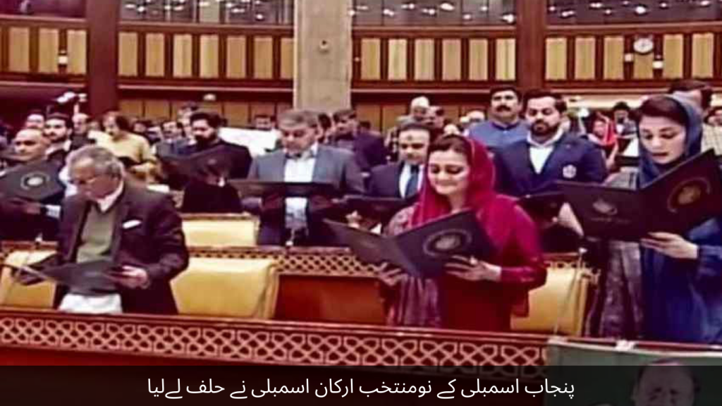 Newly elected members of the Punjab Assembly took oath