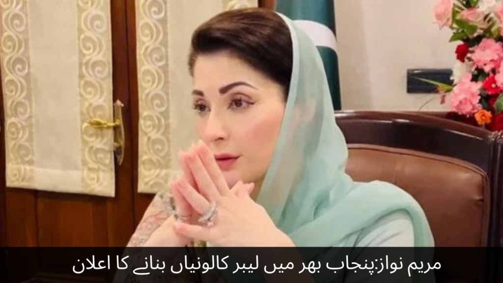 Maryam Nawaz Announcement of creation of labor colonies across Punjab