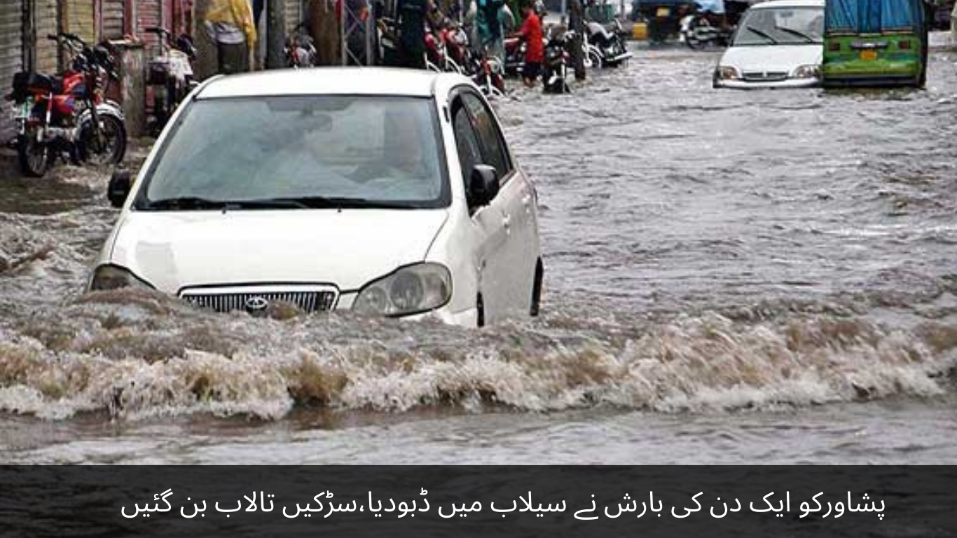 Peshawar was flooded after a day of rain, the roads turned into ponds