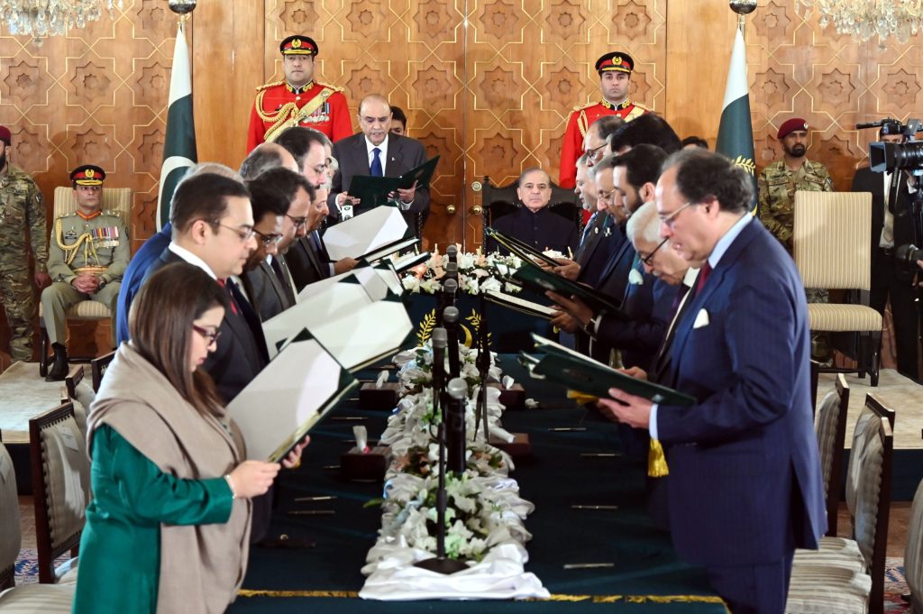 Prime Minister Shehbaz Sharif's 19-member federal cabinet took oath