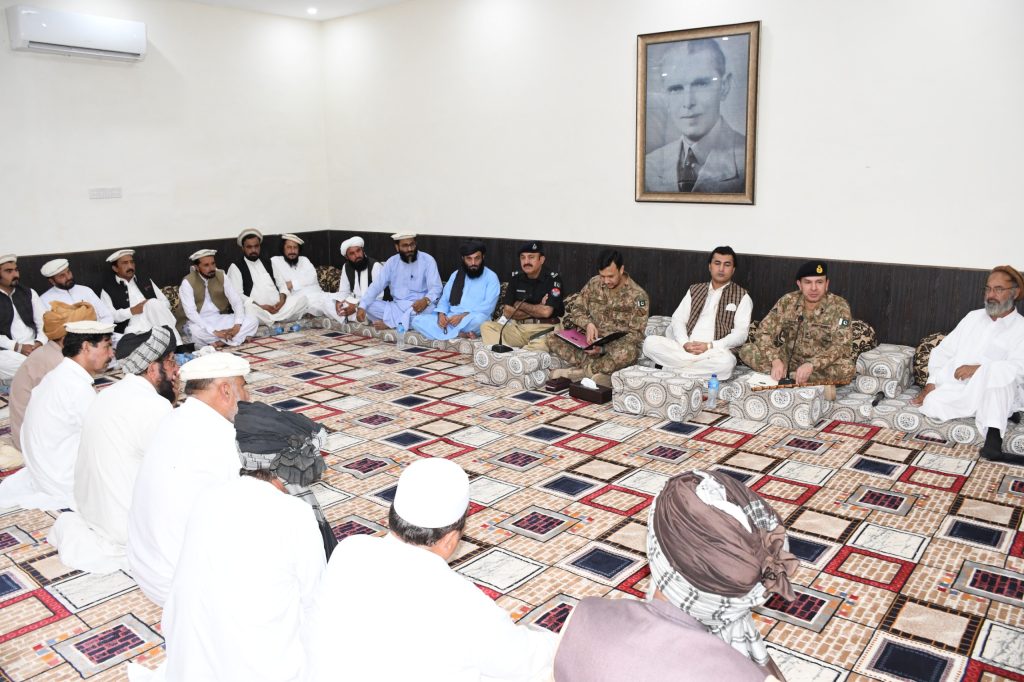 Agreement between tribal elders and military officers to restore peace in North Waziristan