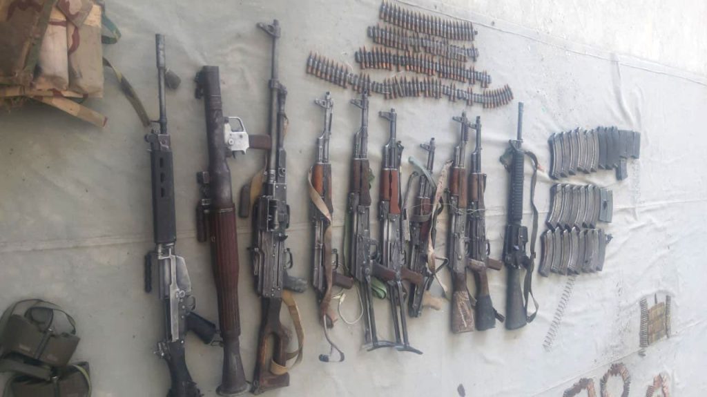 Evidence of foreign weapons brought from Afghanistan into Pakistan