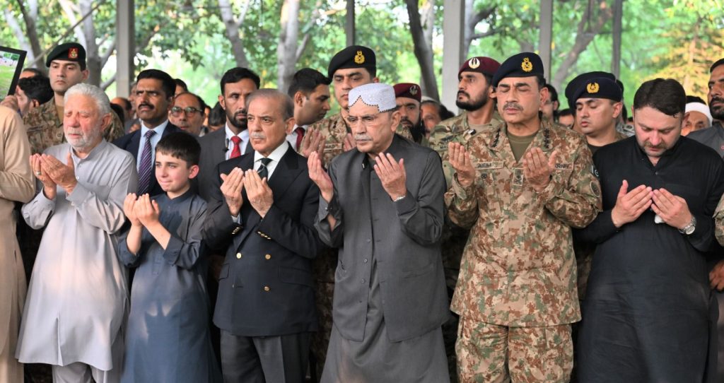 Funeral prayers offered for 7-year-old son of Lt. Colonel martyred in Indian aggression