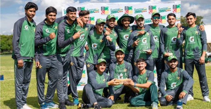 انڈر 19 سہ ملکی سیریز کے فائنل میں پاکستان نے زمبابوے کو ہرا کر ٹرافی اپنے نام کرلی Pakistan beat Zimbabwe in the final of the Under-19 tri-nation series