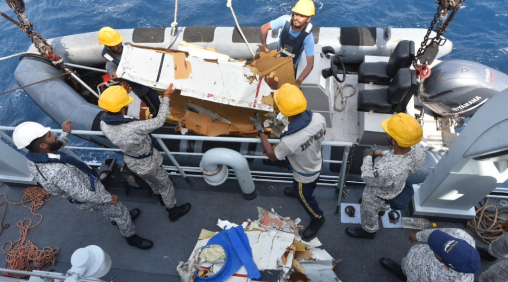 The wreckage of the private cargo plane that went missing while flying from Sharjah to Karachi has been found; a rescue operation to locate the crew is underway.