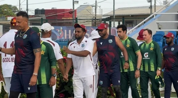 پاکستان اور ویسٹ انڈیز الیون کا چار روزه پریکٹس میچ بغیر نتیجے ختم Pakistan and West Indies XI's four-day practice match ends in a draw